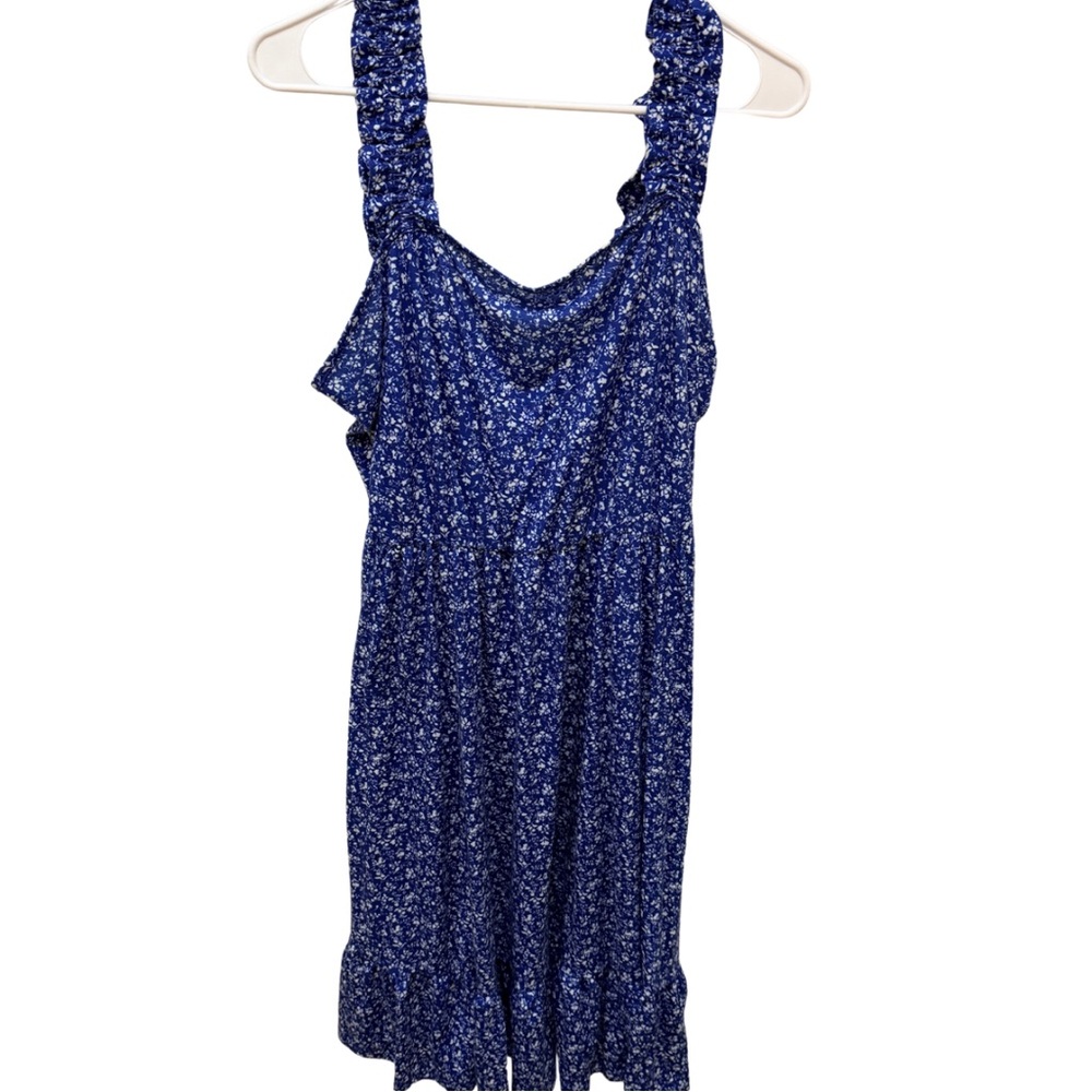 Blue Floral Sleeveless Dress